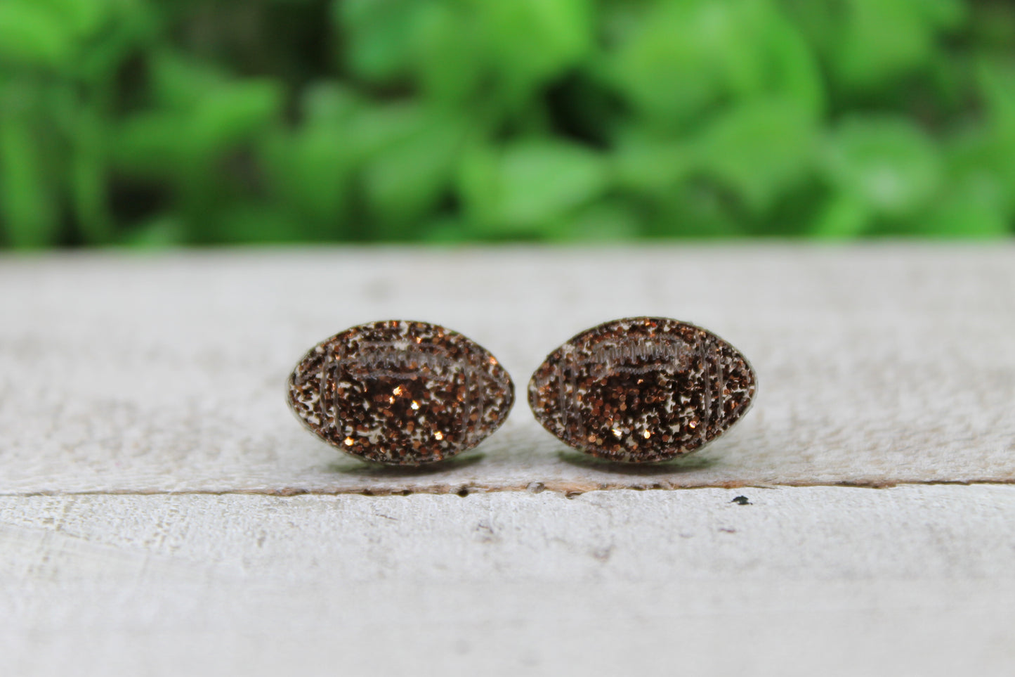 Glitter Football Stud Earrings