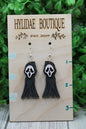 Scream Ghost • Wood Dangle Earrings