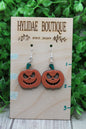 Jack Pumpkin • Wood Dangle Earrings