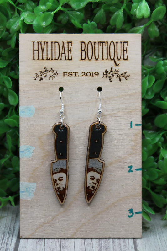 Michael Knives • Wood Dangle Earrings