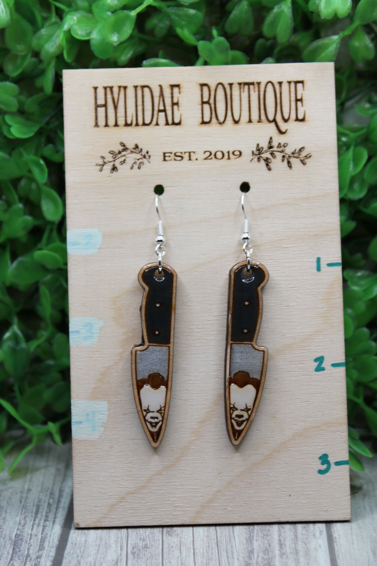 Pennywise Knives • Wood Dangle Earrings