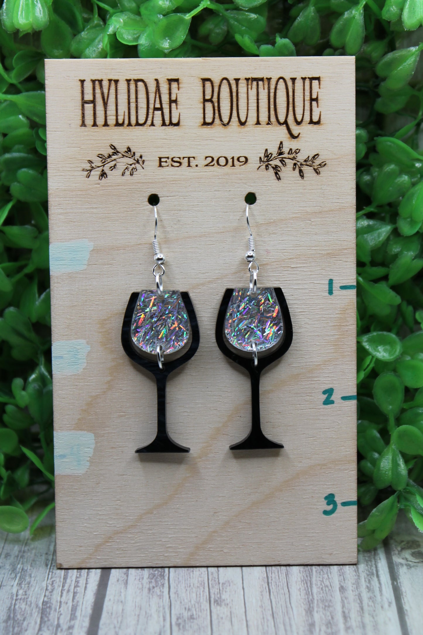 Sparkling Wine Glasses • Dangle Earrings