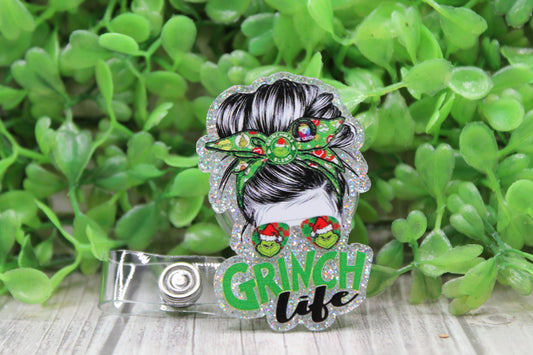 Messy Bun Grumps Life • Badge/ID Holder with Clip