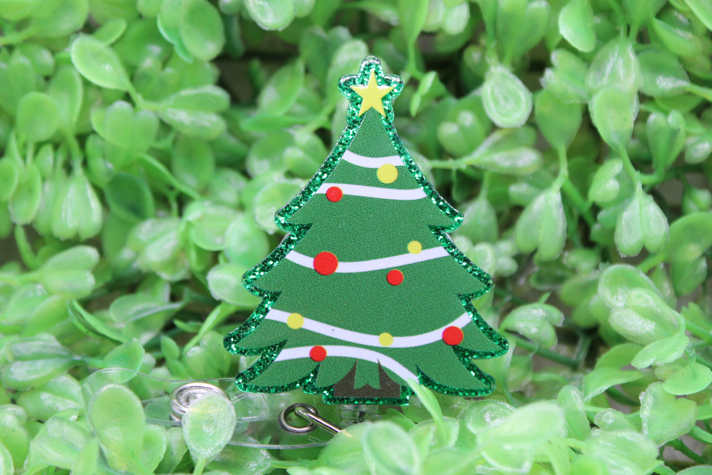 Christmas Tree • Badge/ID Holder with Clip