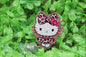 Pink Leopard Cat with Bow • Badge/ID Holder with Clip