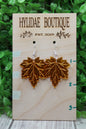 Fall Leaves Orange Glitter • Dangle Earrings