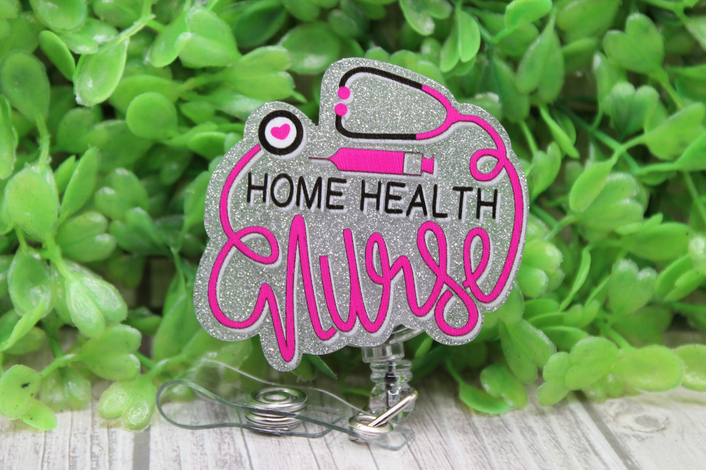 Home Health Nurse • Badge/ID Holder with Clip