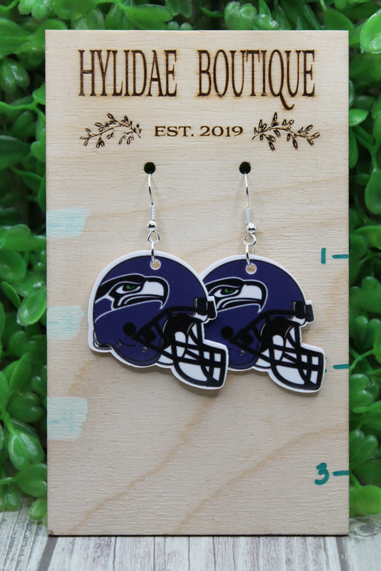 Football Seahawks Helmets • Dangle Earrings