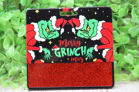 Merry Grinchmas • Badge Buddy with Blank Area for Monogramming