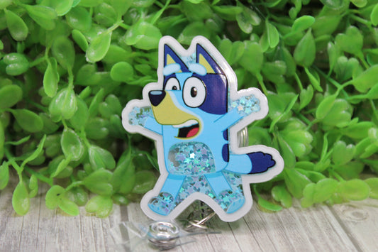 Bluey Shaker • Badge/ID Holder with Clip