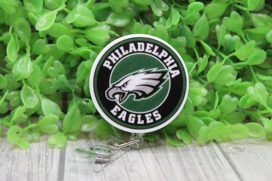 Football Eagles Circle • Badge/ID Holder with Clip