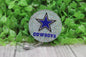 Football Cowboys Silver Glitter Circle • Badge/ID Holder with Clip