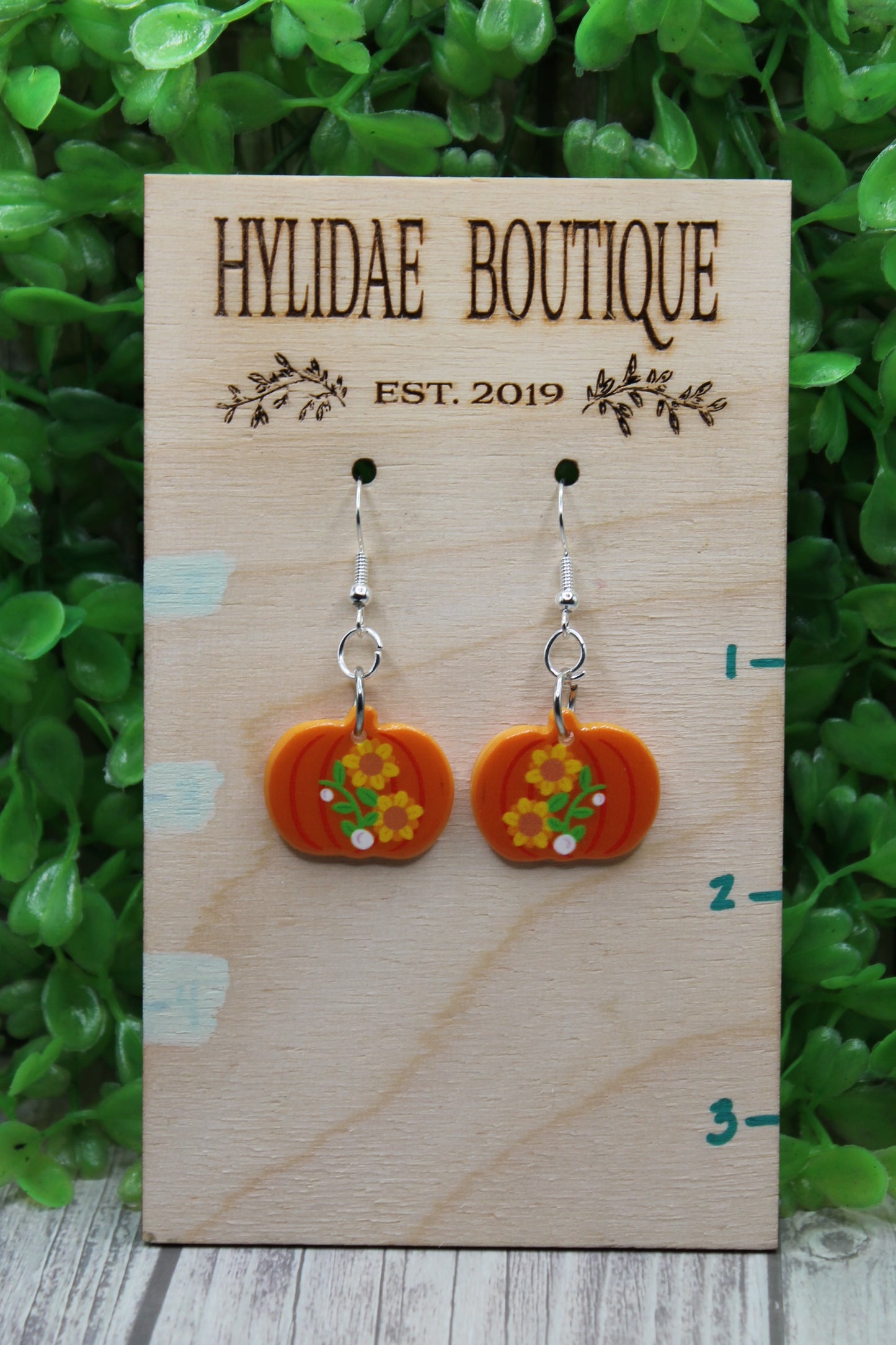 Floral Pumpkin • Dangle Earrings