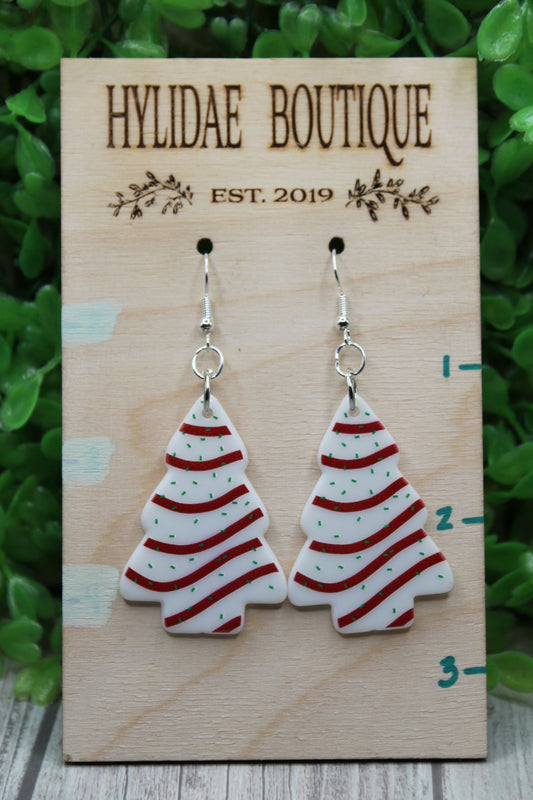 Snack Cake Christmas Tree • Dangle Earrings