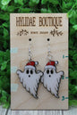 Santa Hat Ghost • Dangle Earrings