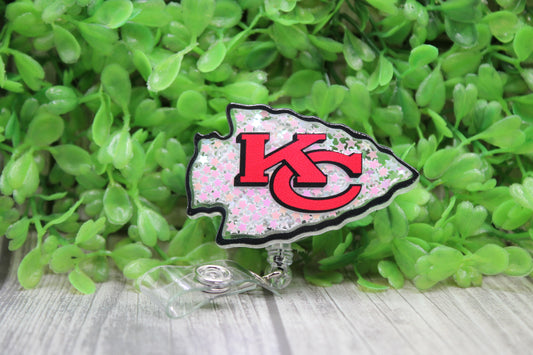 Football KC Arrow Shaker • Badge/ID Holder with Clip