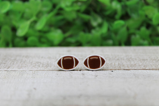 Brown Football • Stud Earrings