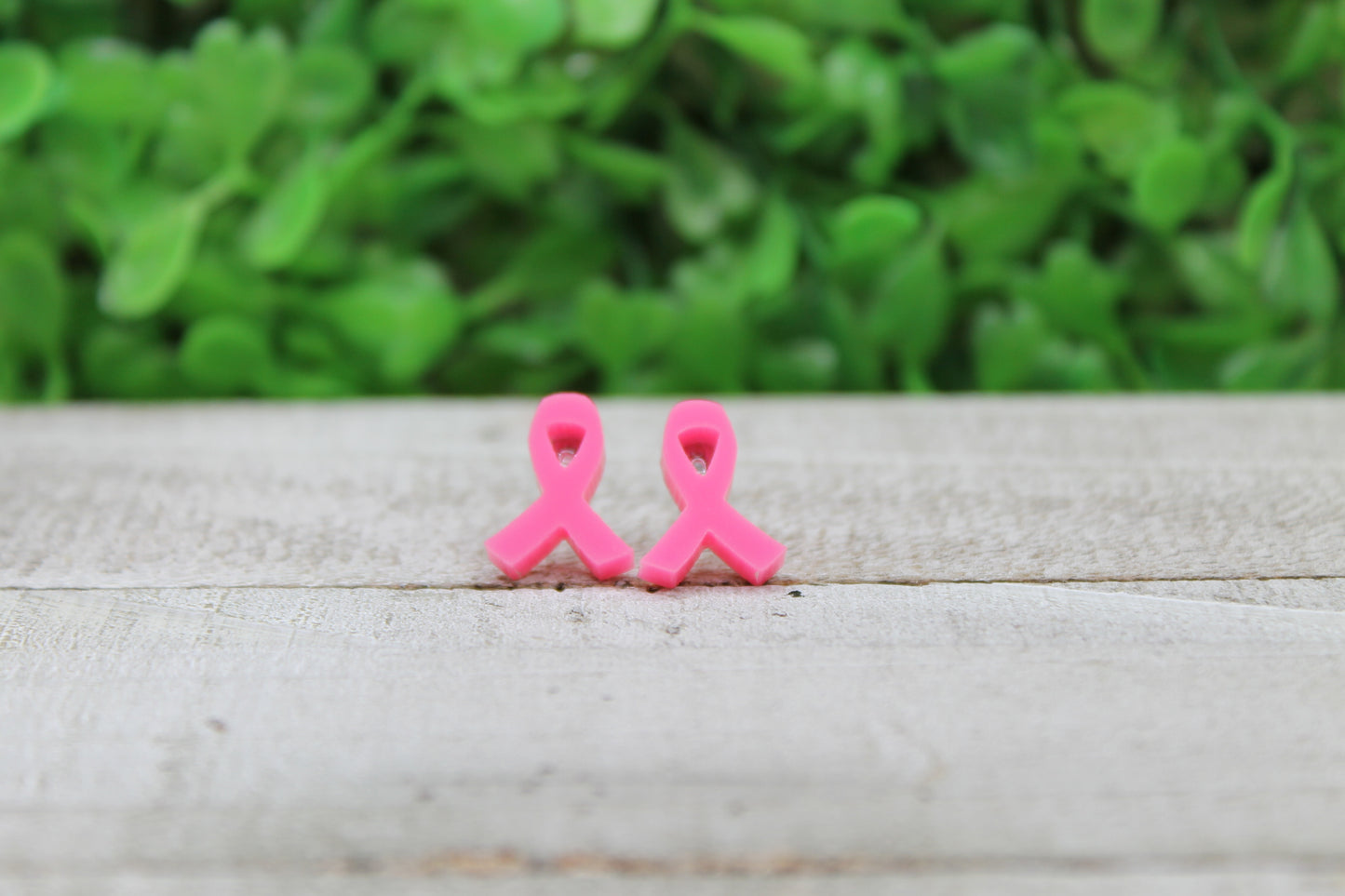 Pink Breast Cancer Awareness Ribbon • Stud Earrings