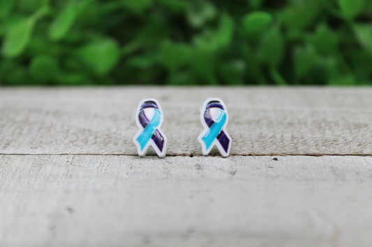 Suicide Awareness Ribbon • Stud Earrings