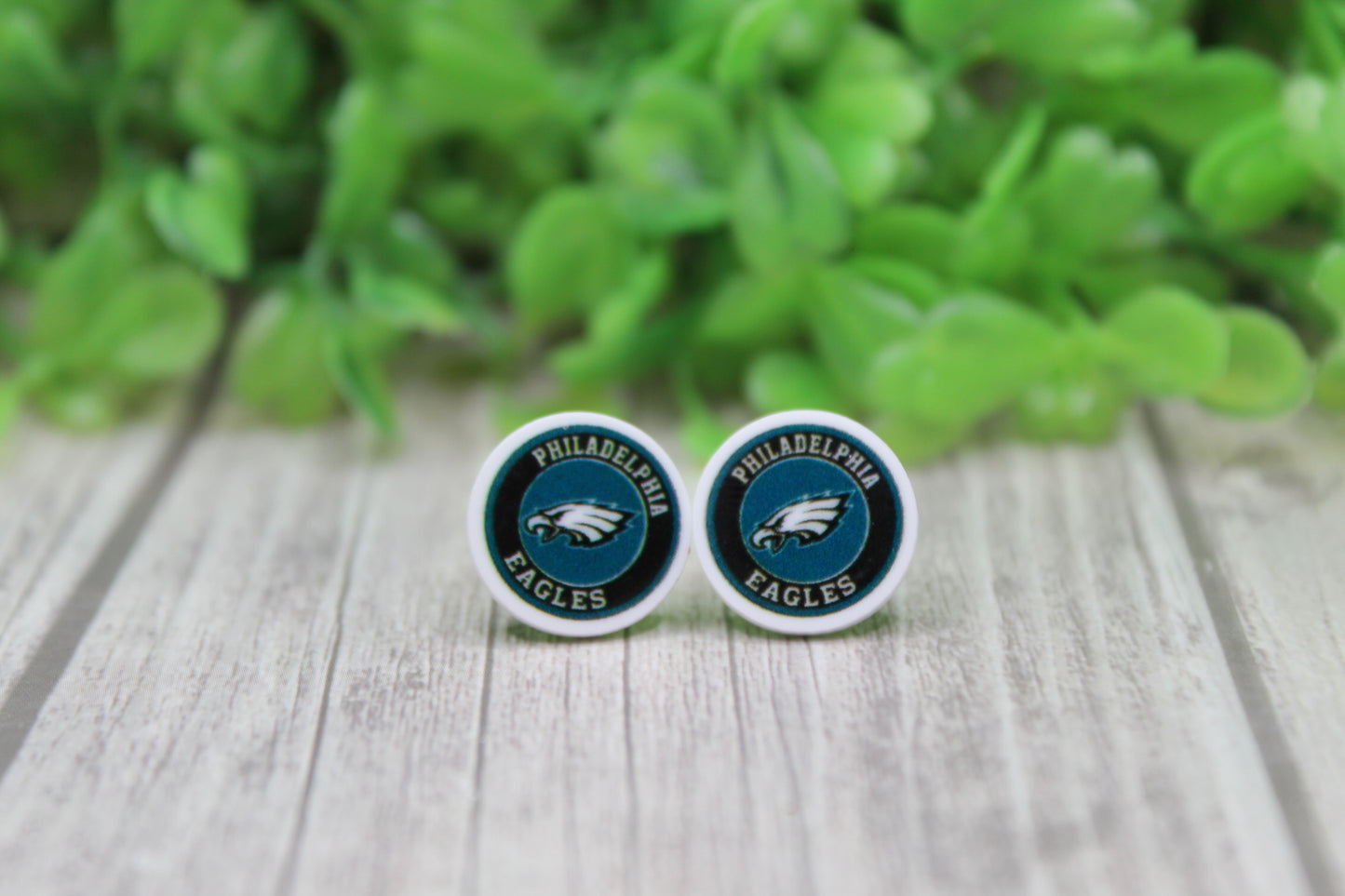 Football Eagles Circle • Stud Earrings