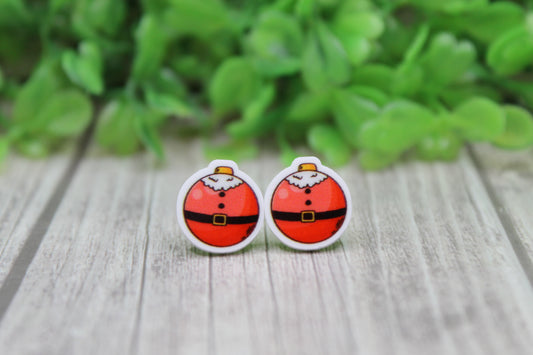 Santa Christmas Ornament • Stud Earrings