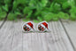 Santa Hat Disco Balls • Stud Earrings