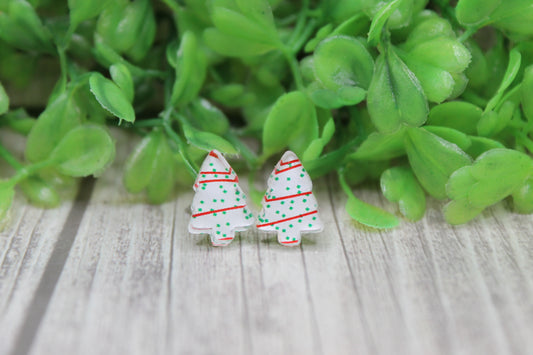 Christmas Tree Snack Cake • Stud Earrings