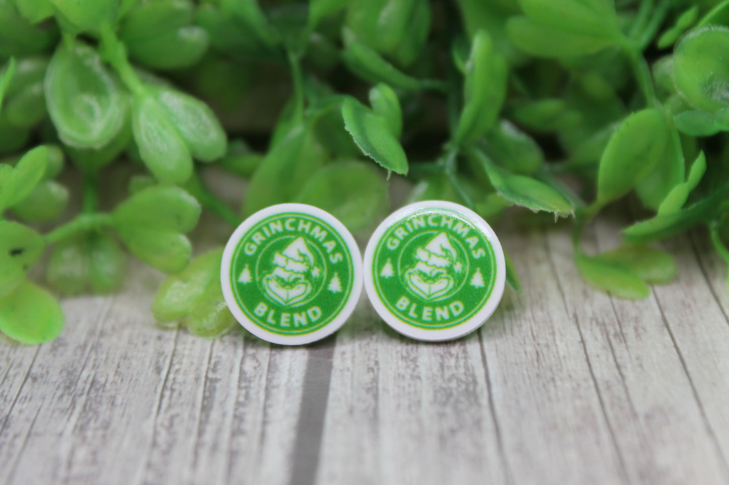 Grinchmas Blend Circle • Stud Earrings