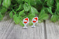 Santa Hat Wine Glass - Red • Stud Earrings