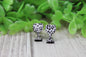 White Leopard Wine Glasses • Stud Earrings