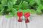 Red Shimmer Wine Glasses • Stud Earrings