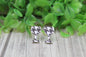 Houndstooth Wine Glasses • Stud Earrings