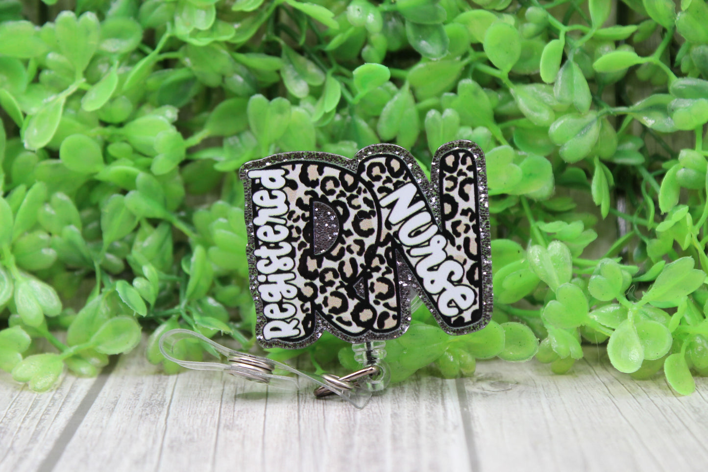 RN Leopard • Badge/ID Holder with Clip