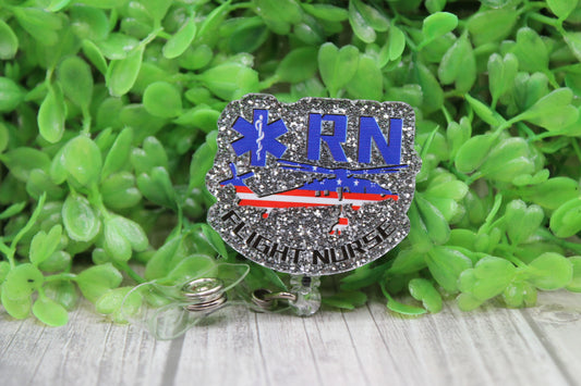 RN Flight Nurse • Badge/ID Holder with Clip