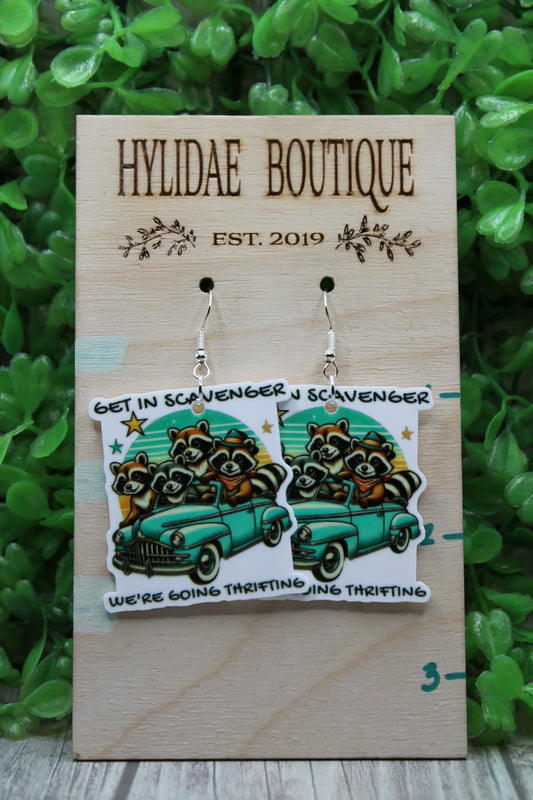 Get in Scavenger, We're Going Thrifting • Dangle Earrings