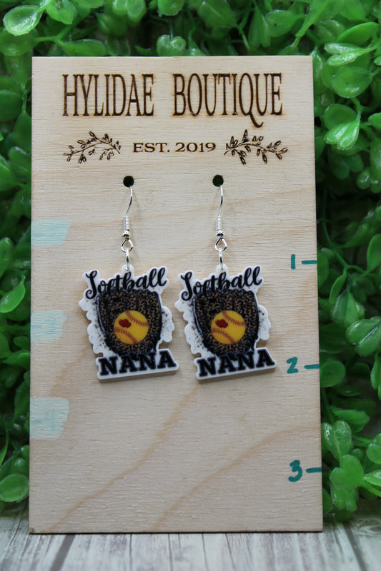 Softball Nana • Dangle Earrings