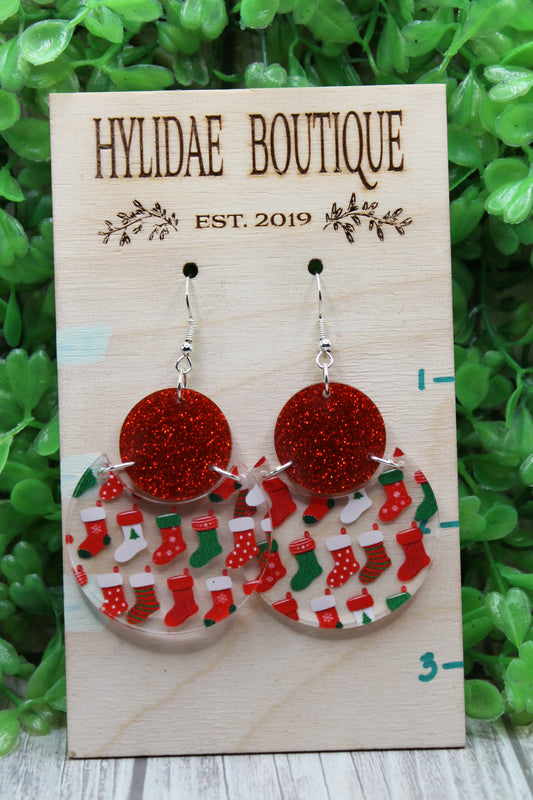 Christmas Stockings Dangle Earrings