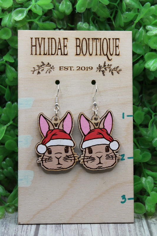 Santa Hat Rabbit  • Dangle Earrings