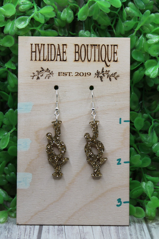 JOY Gold Glitter Dangle Earrings