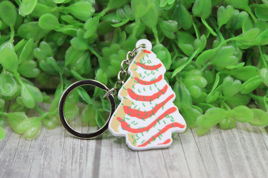 Snack Cake Christmas Tree Keychain
