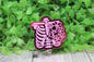 Pink Mirrored Floral Ribcage Rad Tech X-ray Tech • Badge/ID Holder with Clip