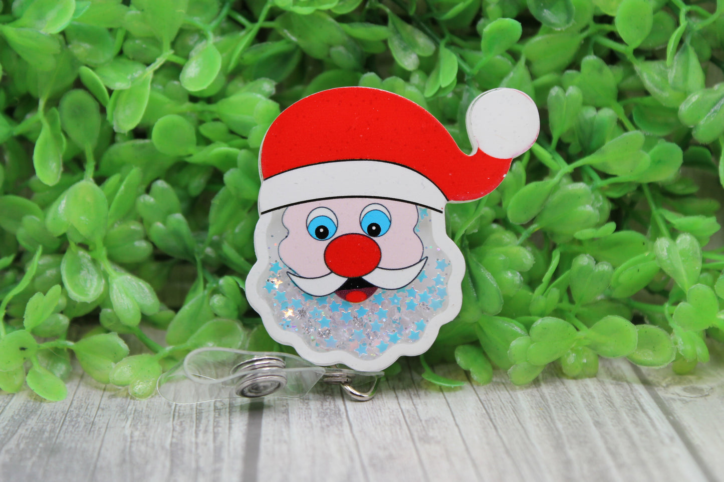 Santa Claus Shaker • Badge/ID Holder with Clip