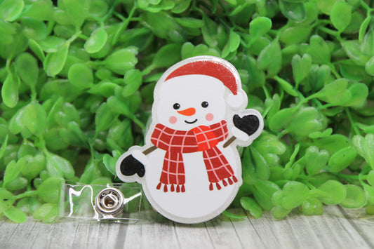 Snowman • Badge/ID Holder with Clip