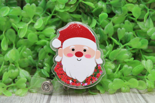 Santa Shaker • Badge/ID Holder with Clip