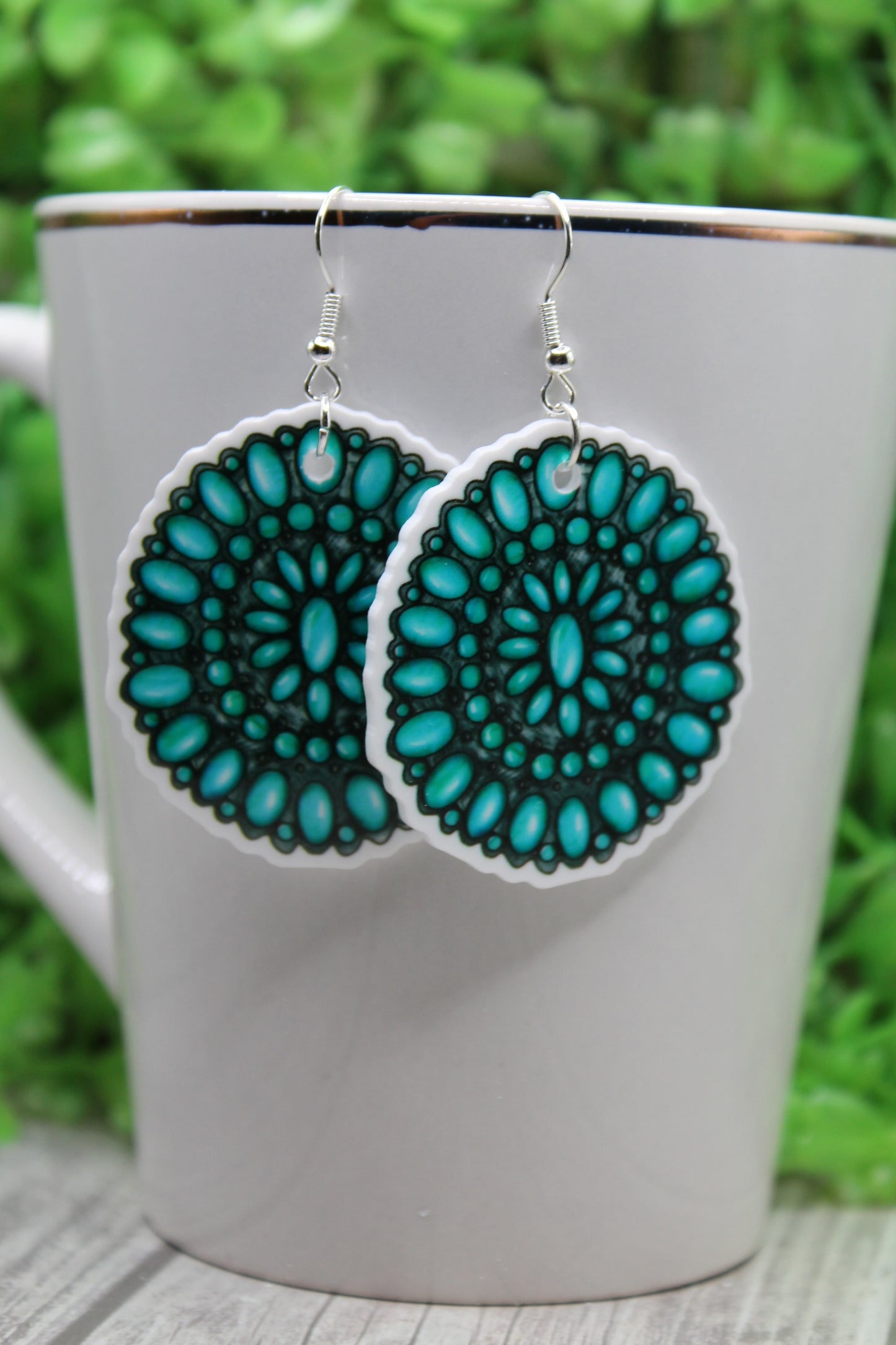 Turquoise Squash Blossom • Dangle Earrings