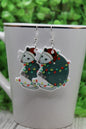 Opossum Wrapped in Christmas Lights • Dangle Earrings