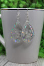 Iridescent Confetti Nativity Scene Teardrop • Dangle Earrings