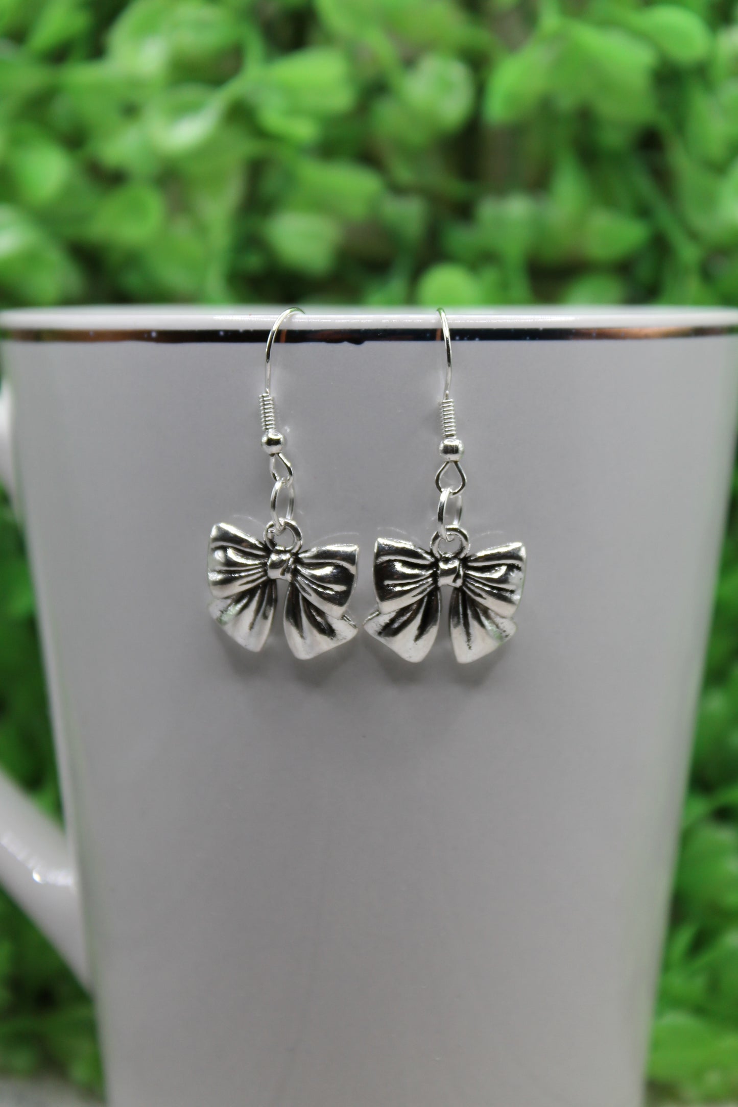 Silver Bows "MINI" • Dangle Earrings