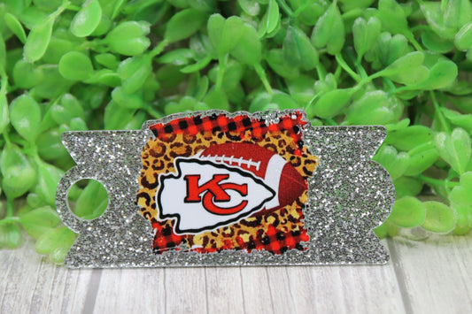 Football KC on Leopard & Plaid • Tumbler Topper