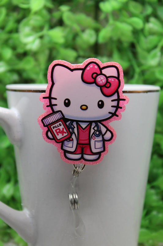 Pharmacy Cat • Badge/ID Holder with Clip